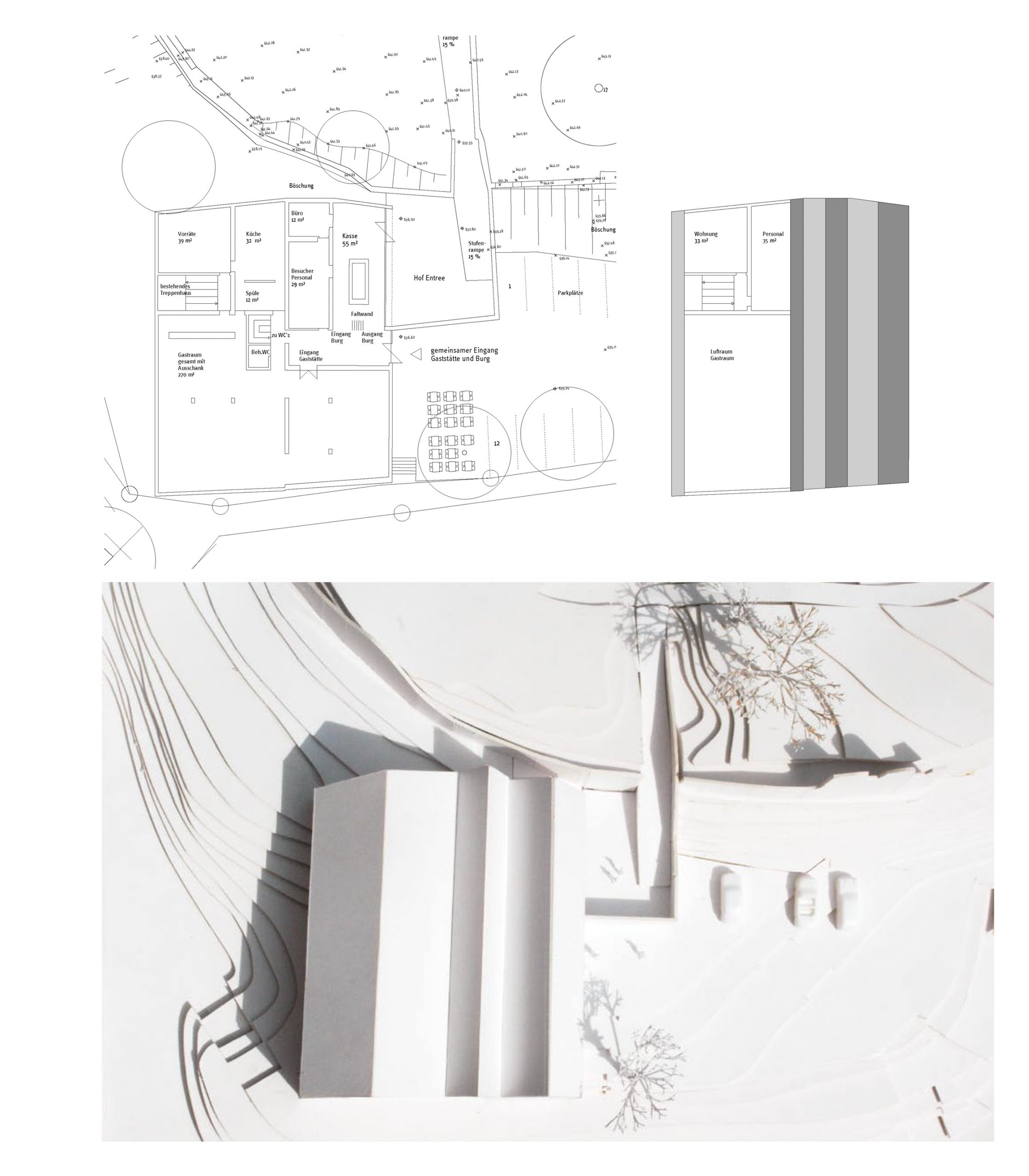 Grundriss_Aufsicht Umbau Restaurant mit Entree