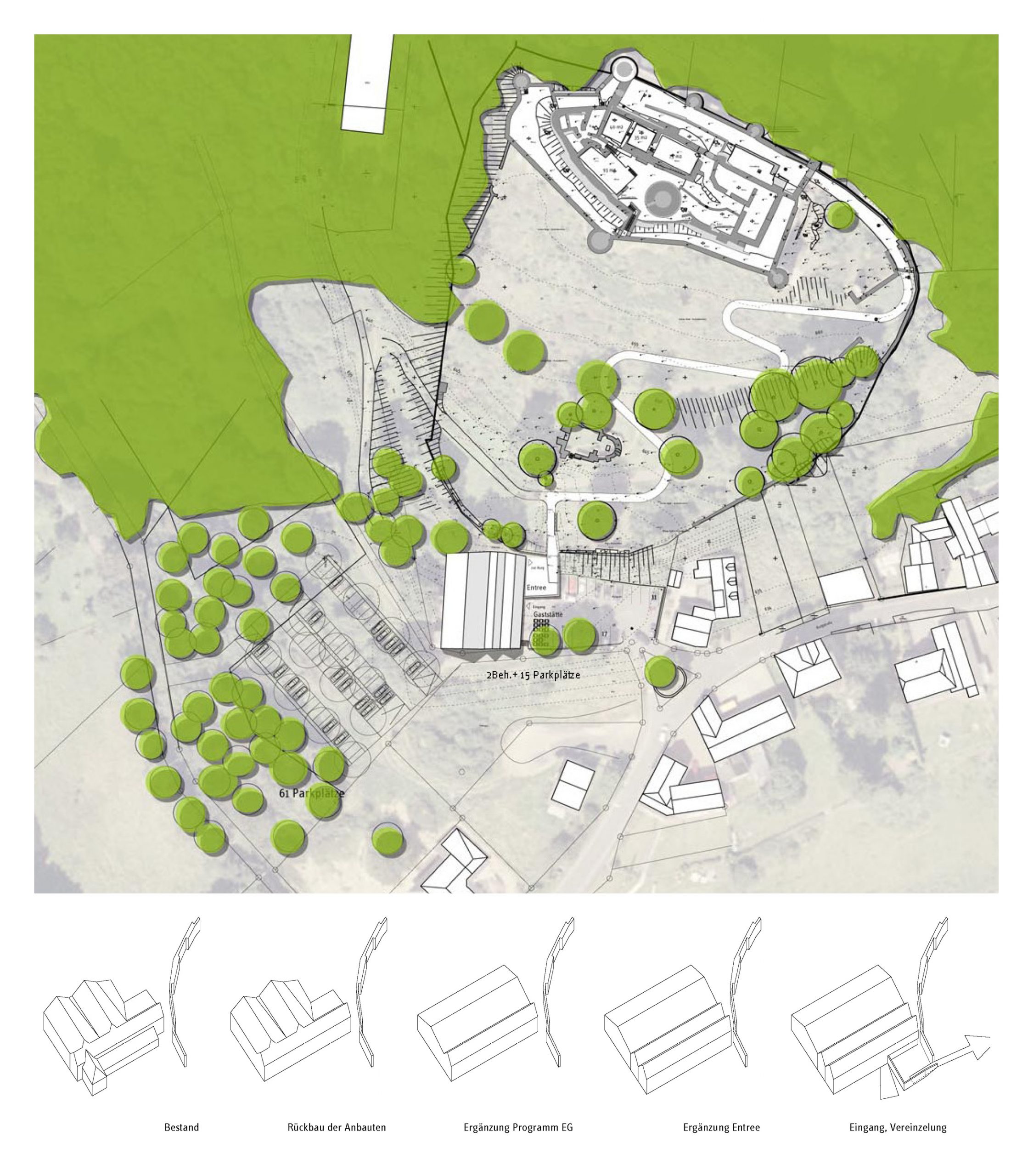 Lageplan_Schritte Umbau Restaurant mit Entree