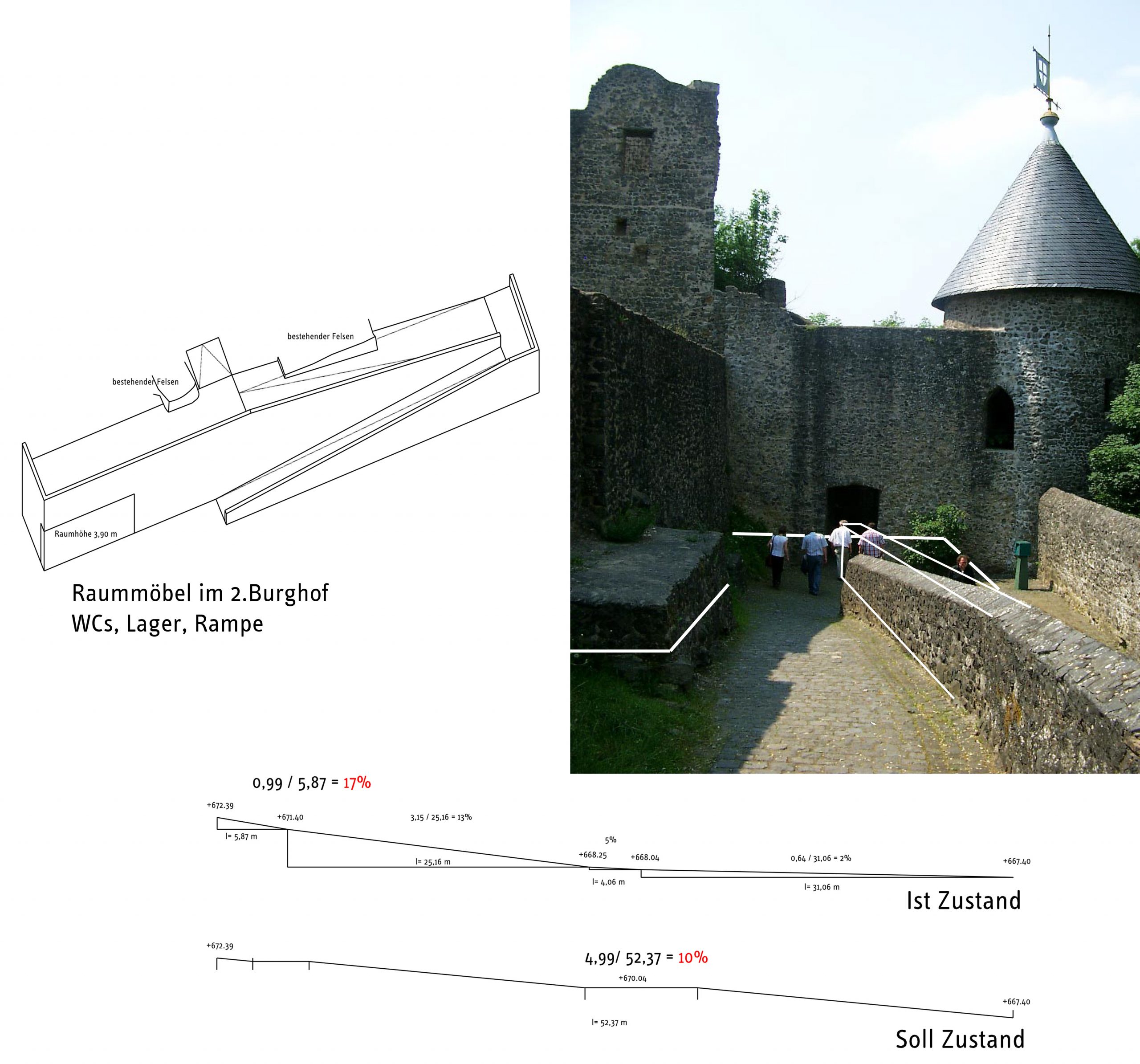 Raummöbel in der Kernburg_Rampe_WC_Lager