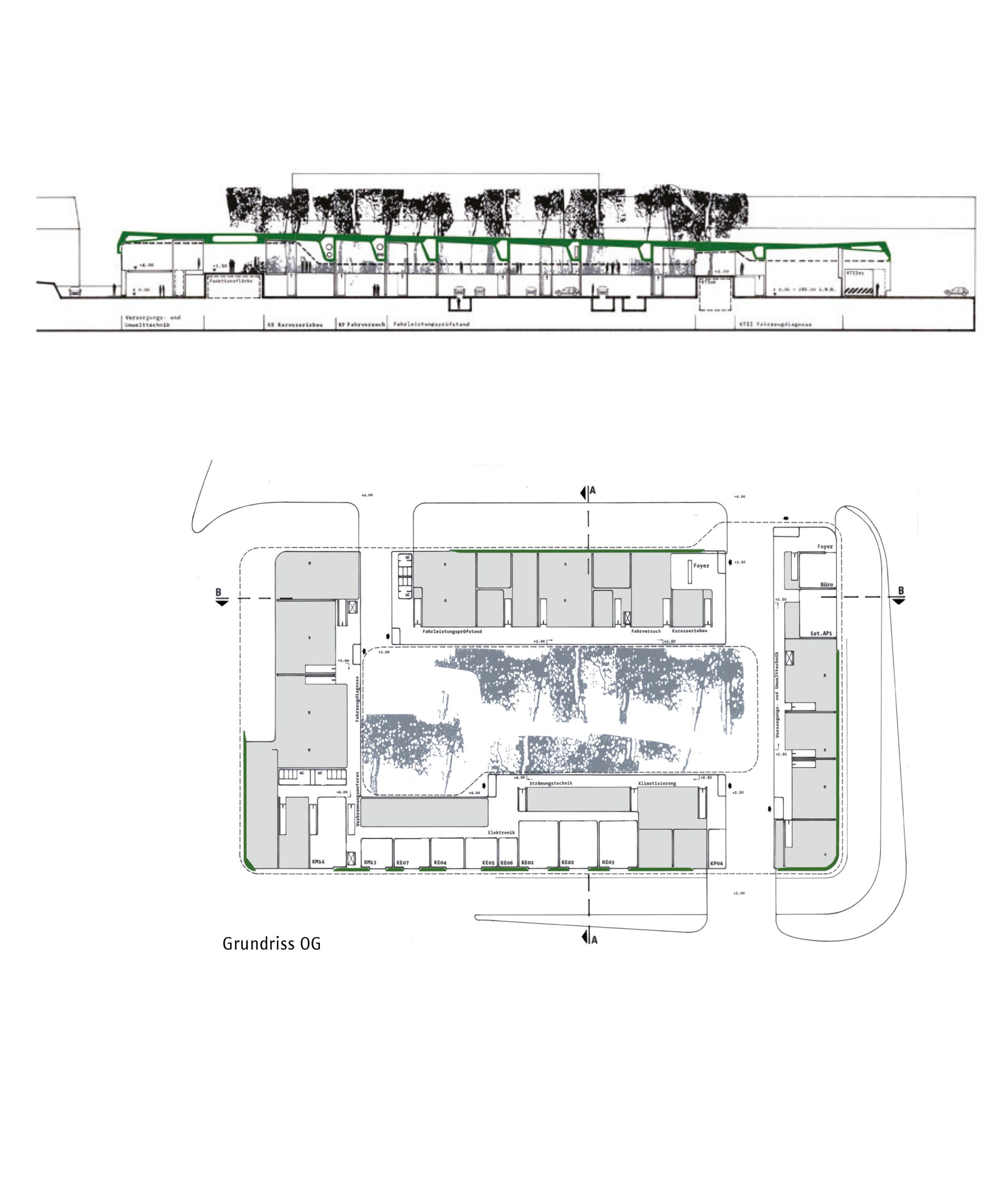 Grundriss OG_Laengsschnitt